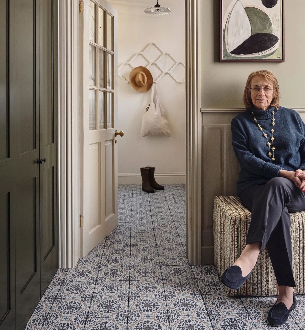 Nina Campbell La Moulade Indigo Porcelain Tile