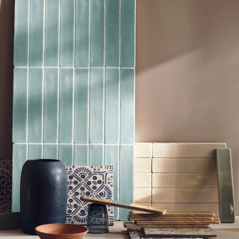 Nina Campbell Rivage Aqua Glazed Wall Tile