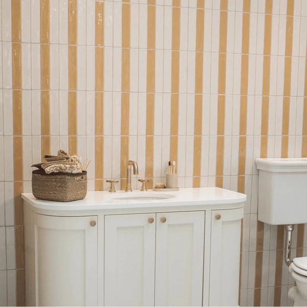 Ochre Glazed Wall Tile 25x5cm