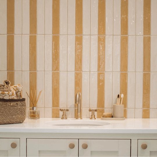 Nina Campbell Rivage Ochre Glazed Wall Tile - alternate view
