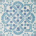 Blue and white patterned ceramic tile with symmetrical decorative design from nina campbell seville blue porcelain tile collection