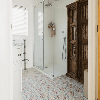 Nina Campbell Seville Coral Aqua Porcelain Tile