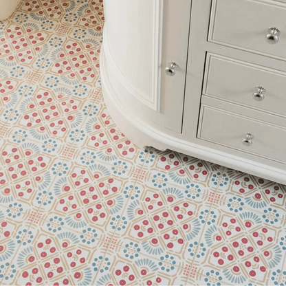 Nina Campbell Seville Coral Aqua Porcelain Tile