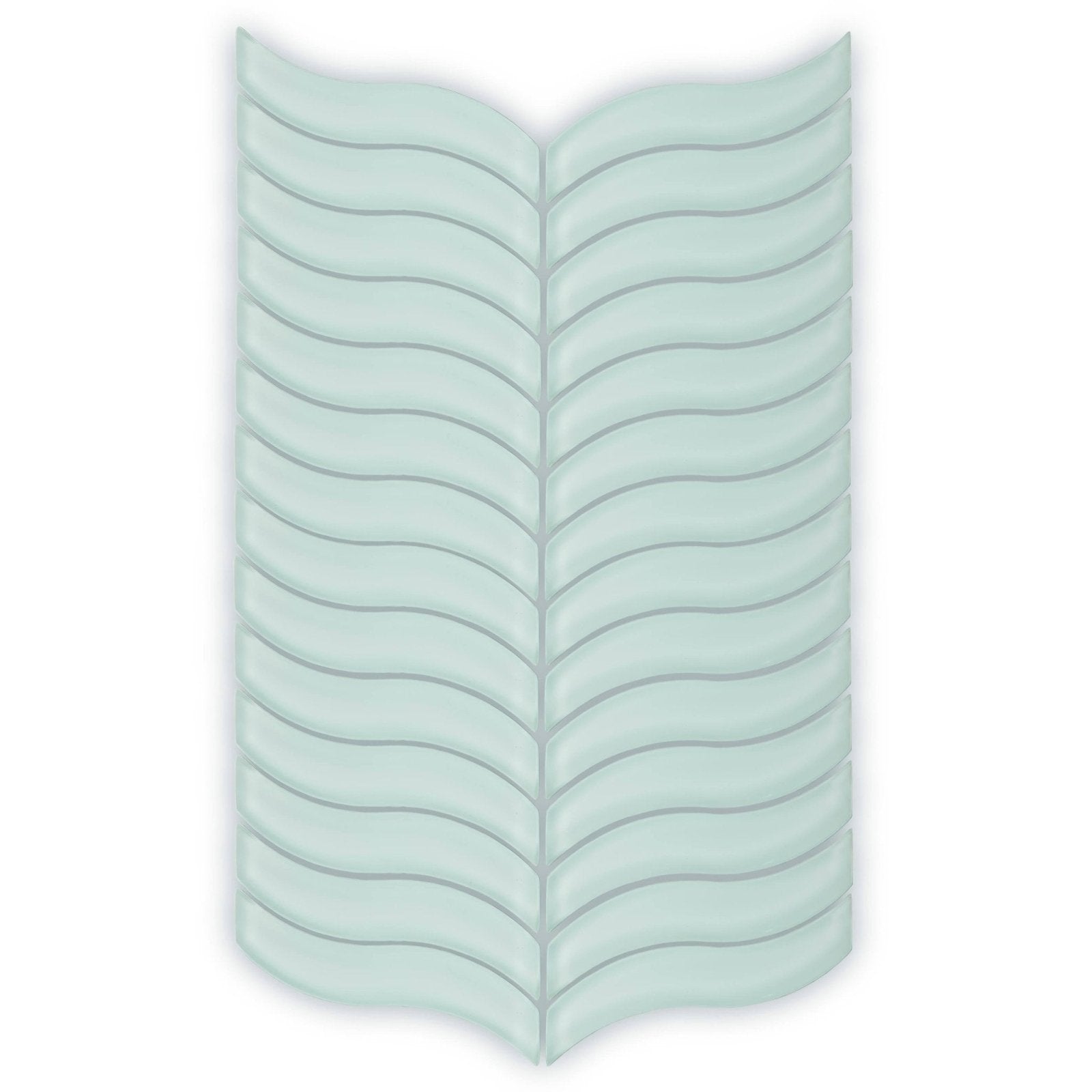 Nordic Glass Bergen Fjord Mosaic mint green wavy glass mosaic tile