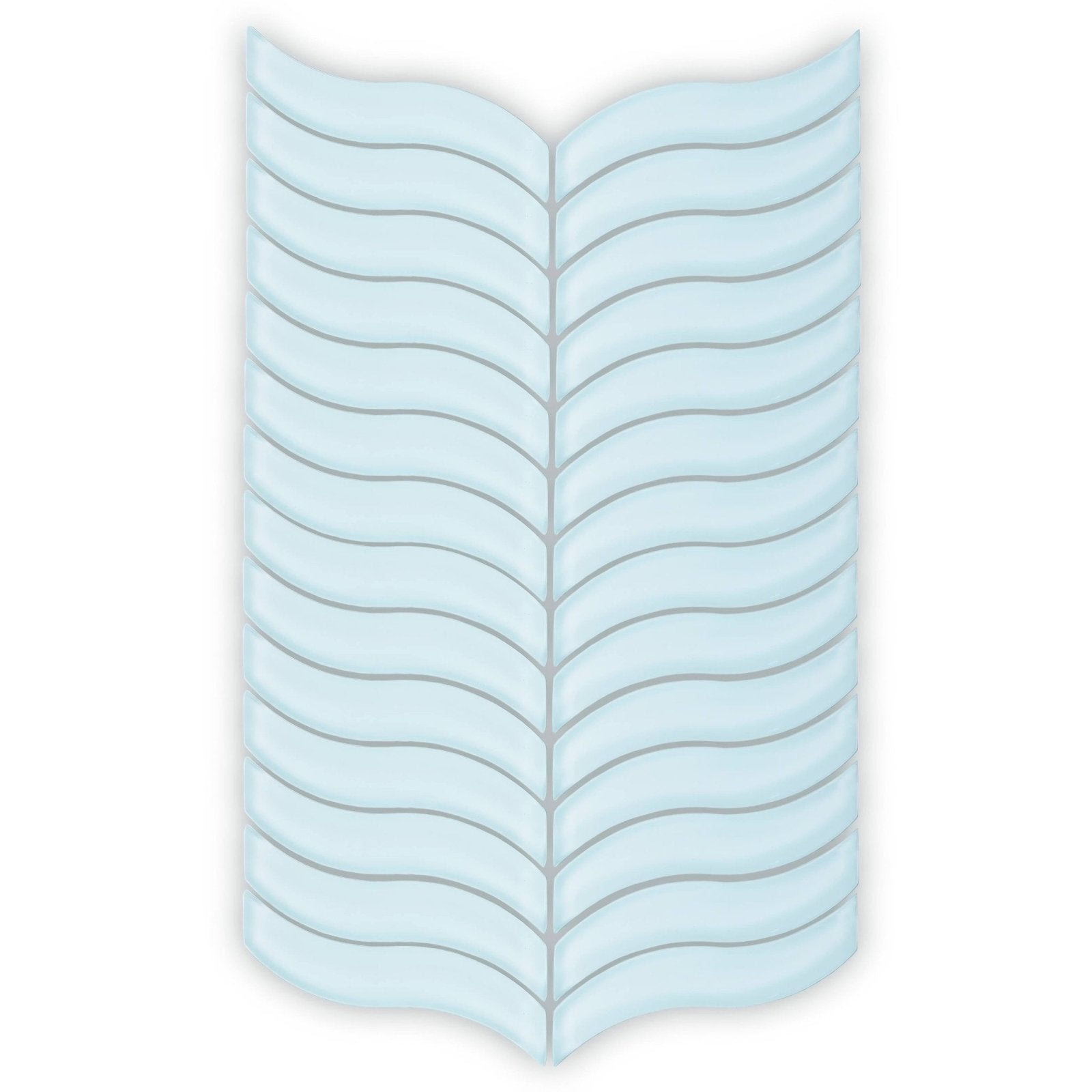 Nordic Glass Bergen Geyser Mosaic light blue wavy glass mosaic tile