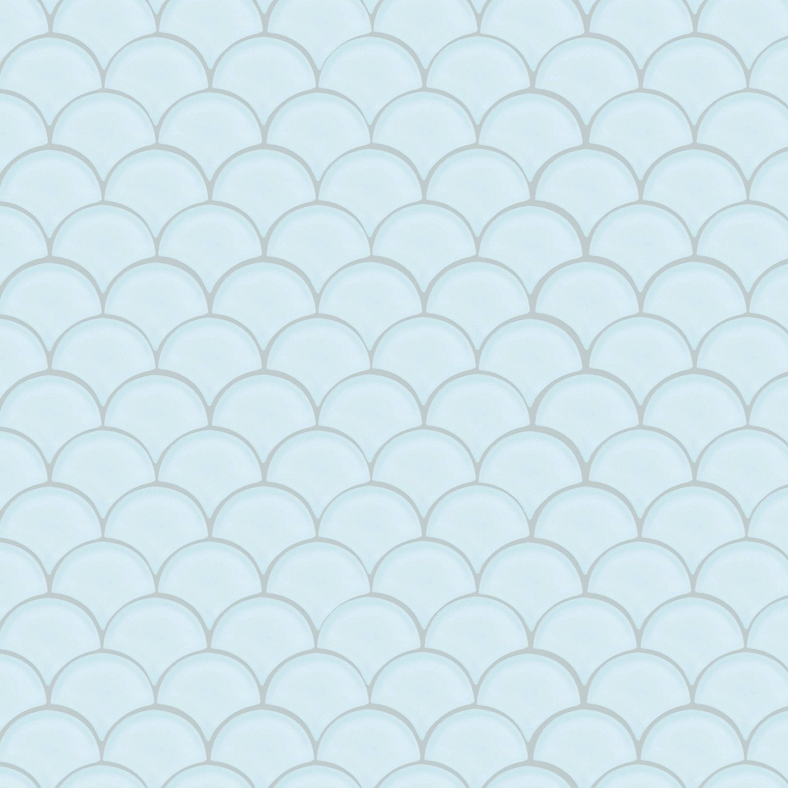 Light blue glossy fish-scale glass mosaic tile pattern from nordic glass tromso geyser mosaic collection