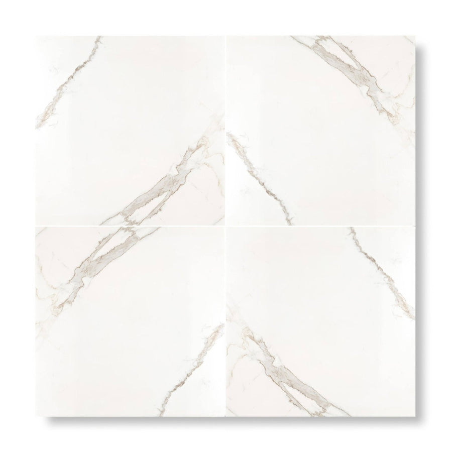 White marble effect square tiles with subtle gray veining north beach montgomery marble effect tile 60 x 60cm