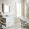 North Beach Montgomery Marble Effect Tile 60 x 60cm white marble-effect tiles with a vanity