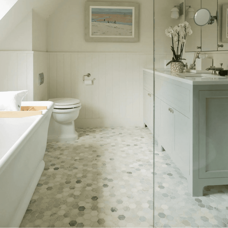 North Haven Hexagon Marble Mosaic Tile