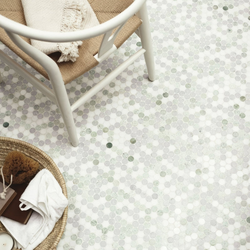 North Haven Penny Marble Mosaic Tile