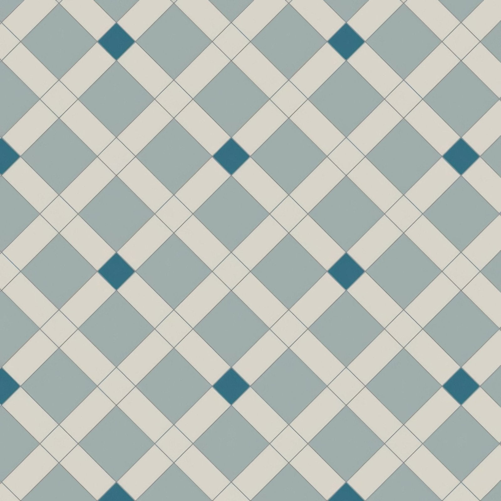 Blue and cream diamond patterned tile floor from norwich dover white grey and pugin blue collection
