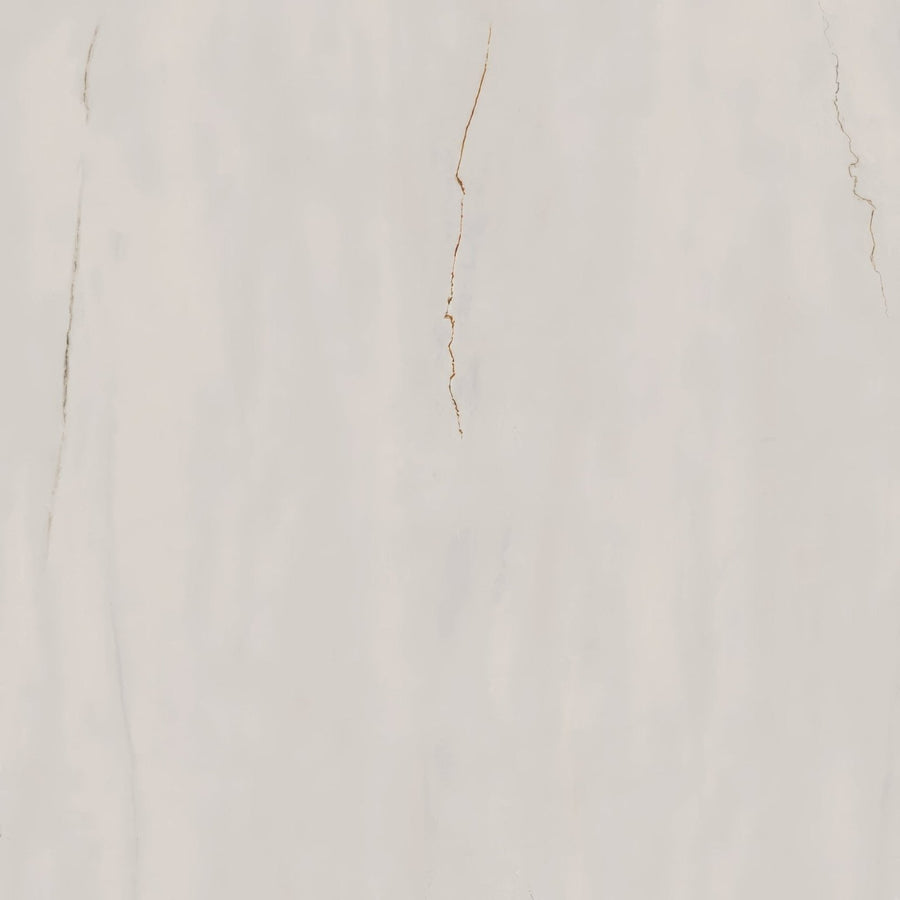 Cream-colored marble surface with subtle veining and faint natural cracks in Notre Dame 1814 white polished finish