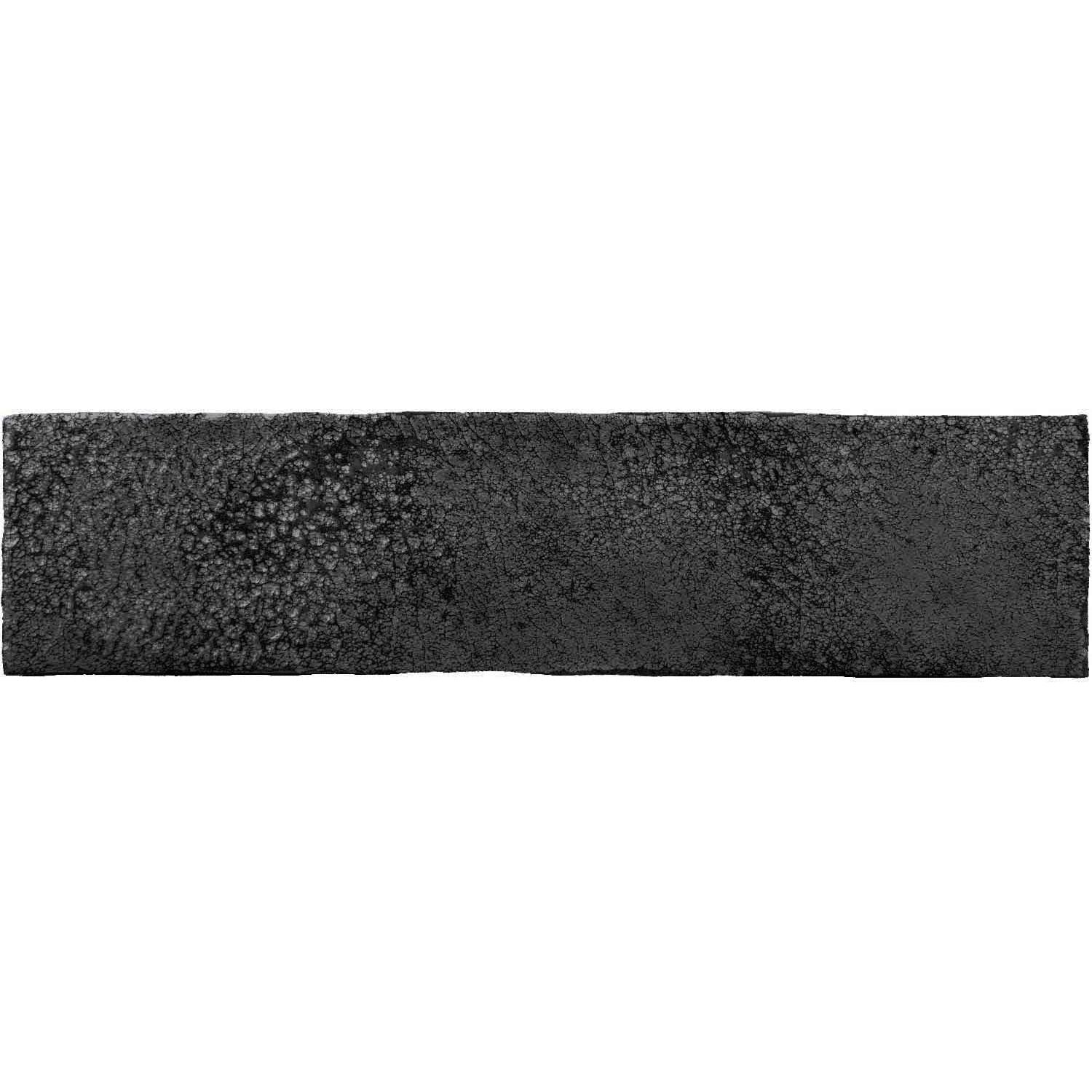 Black textured rectangular mat with speckled rough surface in oken brick anthracite style for indoor use