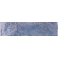 A rectangular blue ceramic tile oken brick blue with textured speckled surface and subtle gradient shading