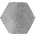 Oken hexagon anthracite gray concrete tile with a textured speckled surface for flooring and walls
