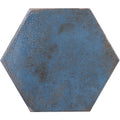 Oken Hexagon Blue textured distressed finish blue hexagonal ceramic tile ideal for walls and floors