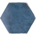 Oken hexagon blue textured matte finish ceramic tile with hexagonal shape for decorative wall or floor use