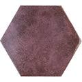 Oken hexagon garnet tile with textured matte finish in deep burgundy for stylish wall or floor use