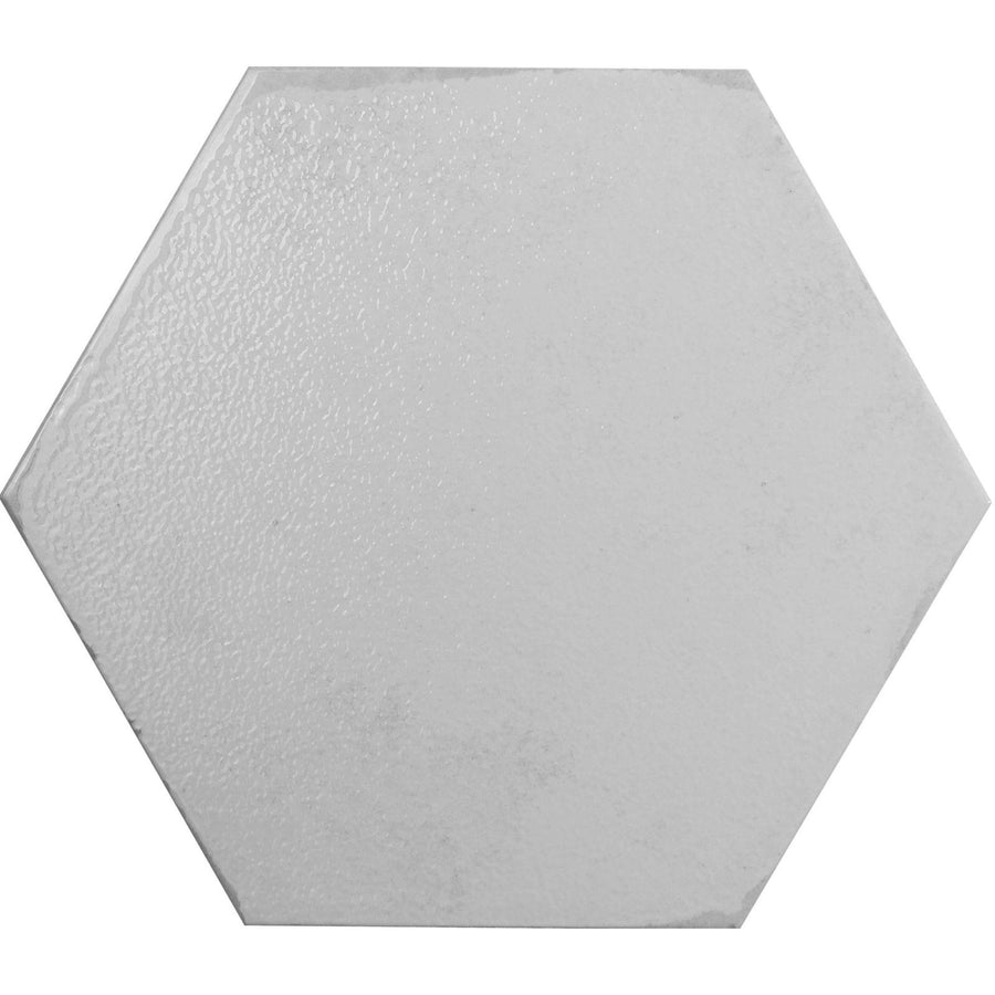 Oken hexagon white tile with a subtle textured surface in a white hexagonal ceramic design for wall or floor use