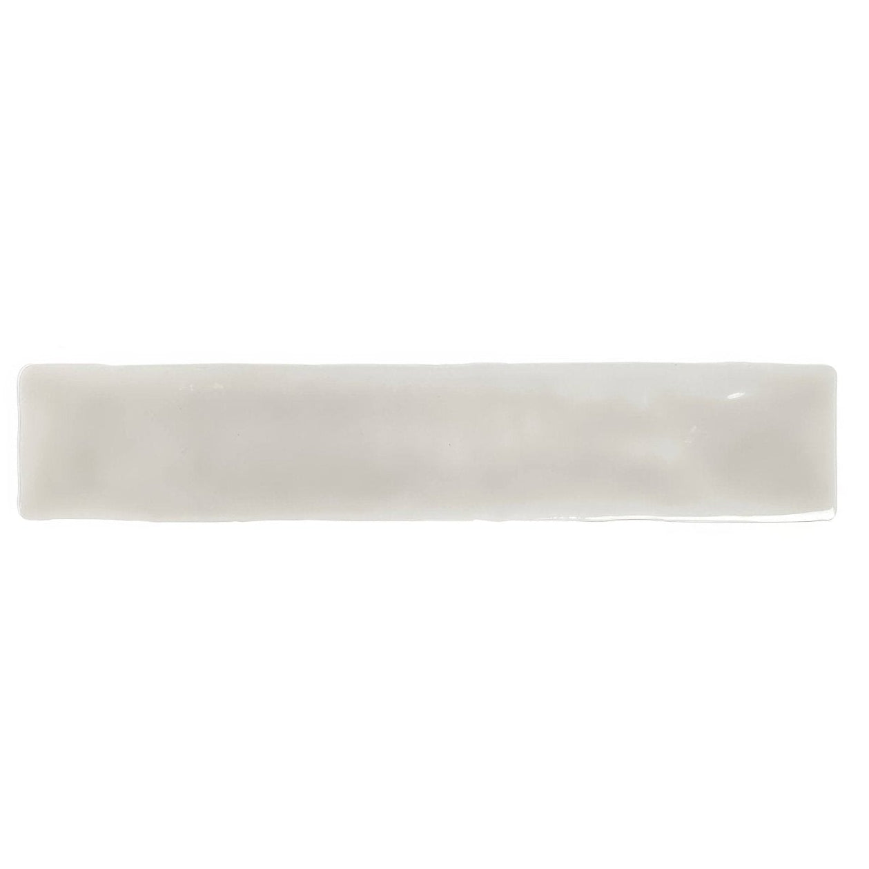 A sleek rectangular white ceramic serving tray with a smooth glossy finish from onda hisbiscus wall tiles collection