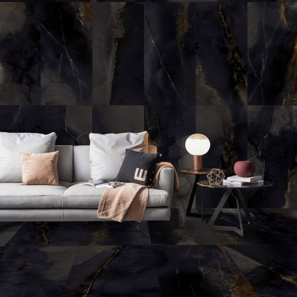 Onyx Black in Polished and Matt Tiles