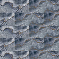 Gray marble onyx blue tiles with polished and matt finishes featuring swirling white and gold veining
