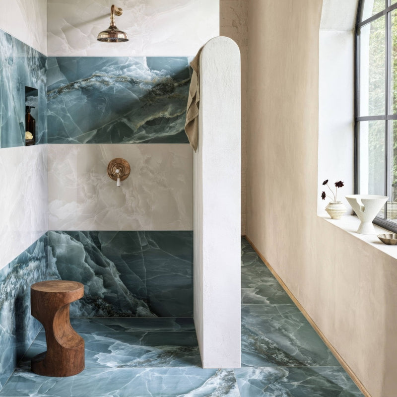 Onyx Green Polished Marble Effect Tile 60 x 120