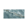 Onyx green matt marble effect tile 60 x 120 with a sleek polished blue onyx slab featuring white and gold veining