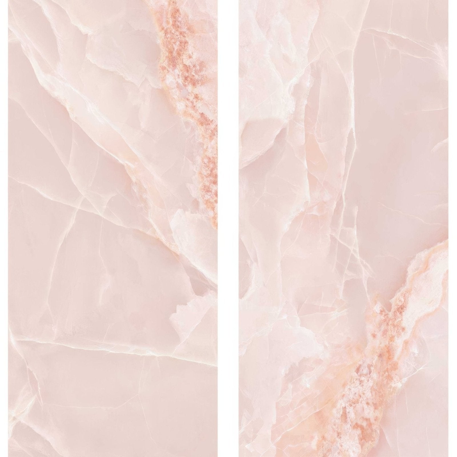 Pink marble onyx tiles with subtle veining and glossy polished finish in both polished and matt options