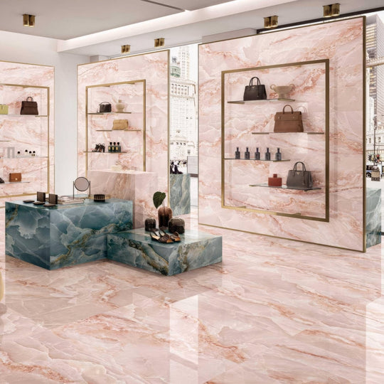 Onyx Pink in Polished and Matt Tiles - alternate view