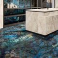 Onyx Sapphire Polished blue and green marble-effect tiles