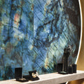 Onyx Sapphire Polished blue and green marble-effect tile, detail
