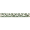 Orford Beaulieu rectangular light green ceramic tile with embossed floral vine pattern and three leaf motifs