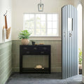 Black console table orford field tile with four drawers matte finish and minimalist design featuring lower shelf