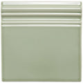 Orford skirting matte sage green ceramic tile with three horizontal ridges on top edge for decorative trim