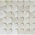Origin beige stone mosaic tile featuring beige marble with subtle veining and a 3d interlocking design