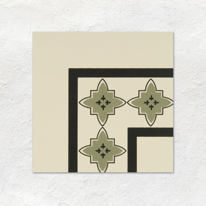 Marrakech Corner Dublin and Black on White Ceramic