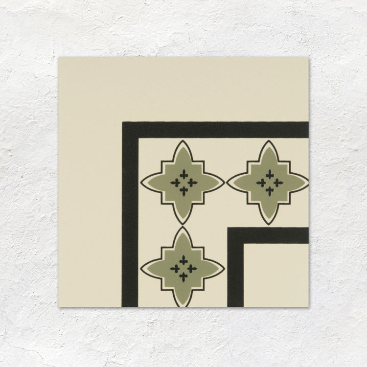 Marrakech Corner Dublin and Black on White Ceramic - Matt