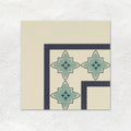 Marrakech Corner Dark Blue and Dark Jade on White Ceramic