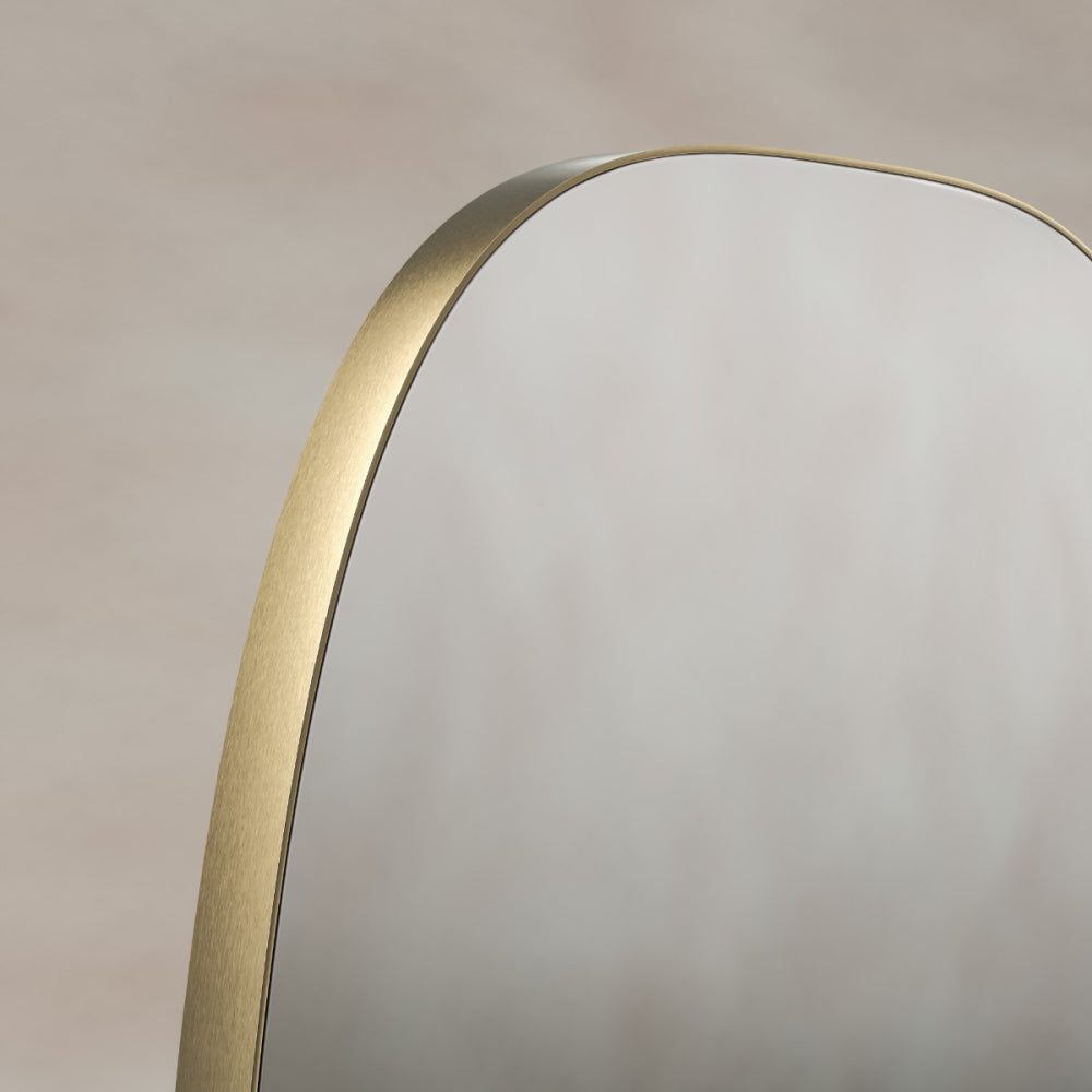 Oslo Barrel Mirror 45x80cm in Brushed Brass - Origins Living, view 3