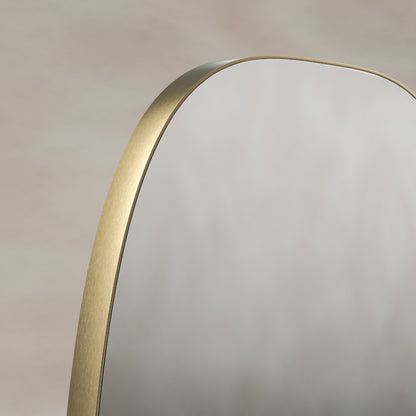 Oslo Barrel Mirror 45x80cm in Brushed Brass - Origins Living, view 3
