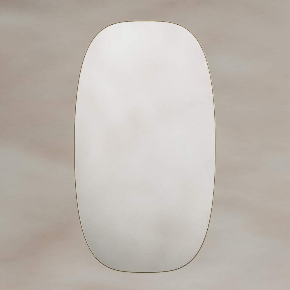Oslo Barrel Mirror 45x80cm in Brushed Brass - Origins Living, view 4