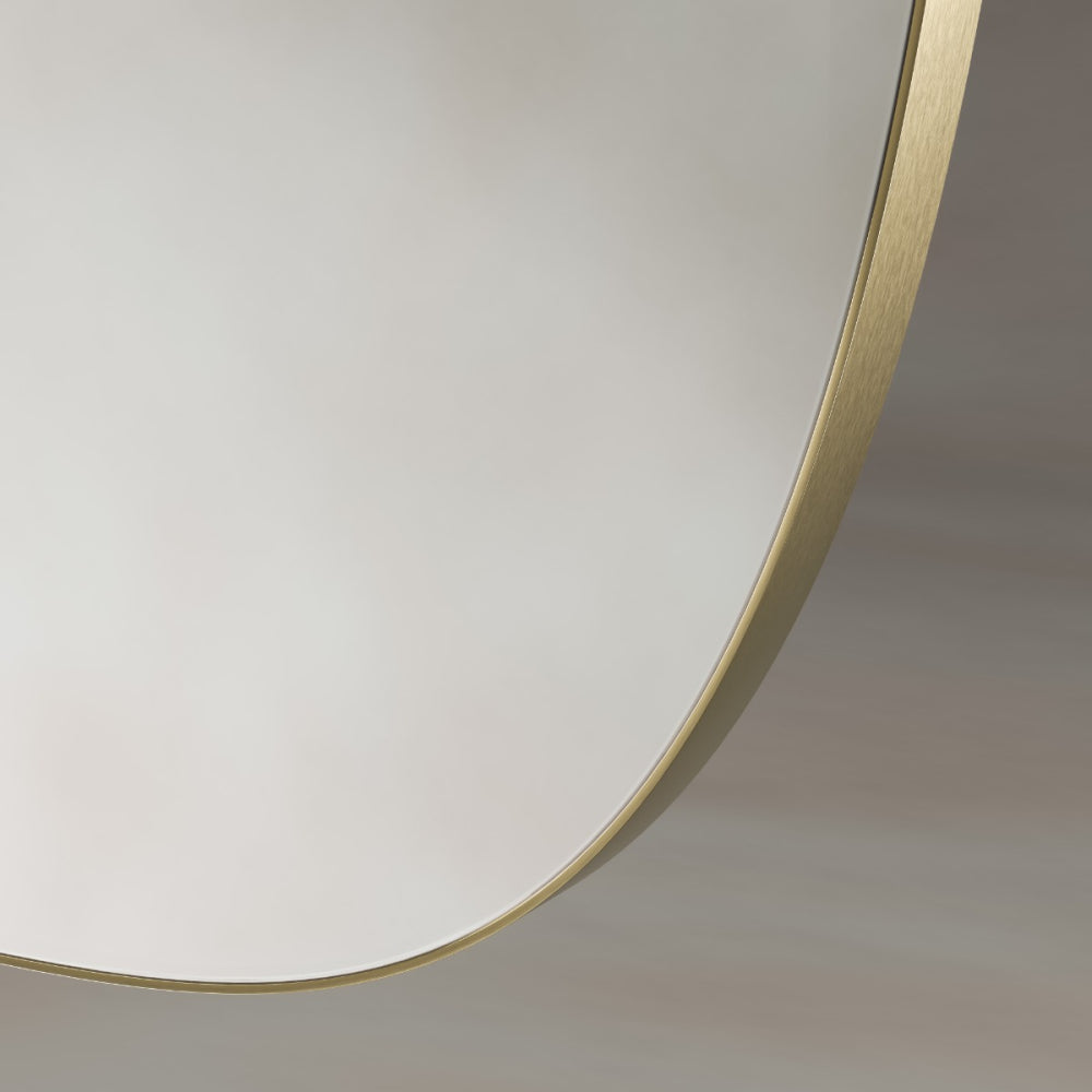 Oslo Barrel Mirror 45x80cm in Brushed Brass - Origins Living, view 5
