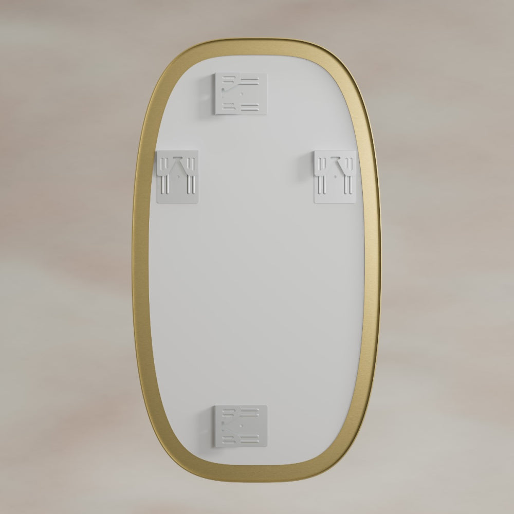 Oslo Barrel Mirror 45x80cm in Brushed Brass - Origins Living, view 7