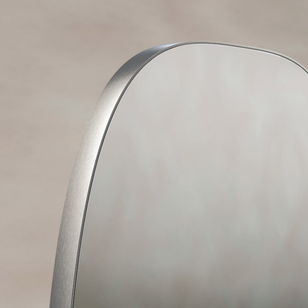 Oslo Barrel Mirror 45x80cm in Brushed Nickel - Origins Living, view 3