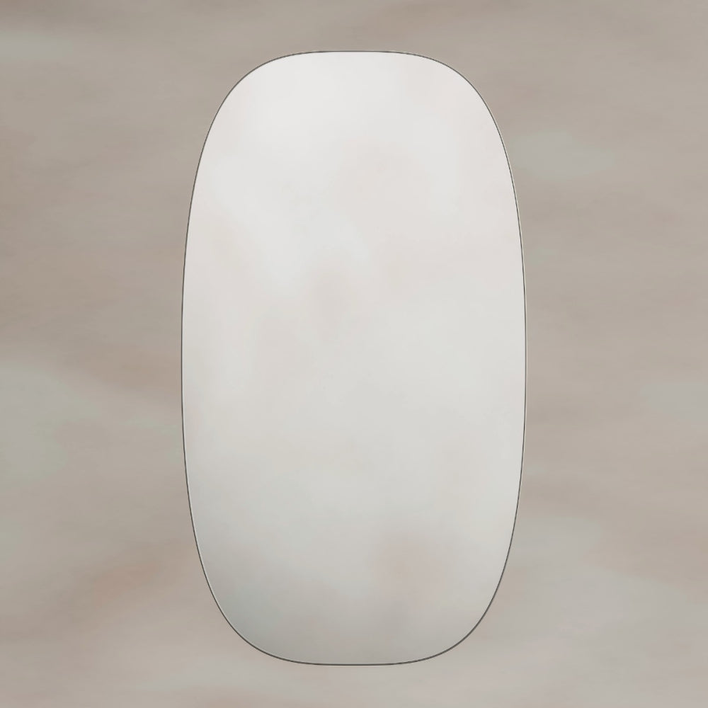 Oslo Barrel Mirror 45x80cm in Brushed Nickel - Origins Living, view 4