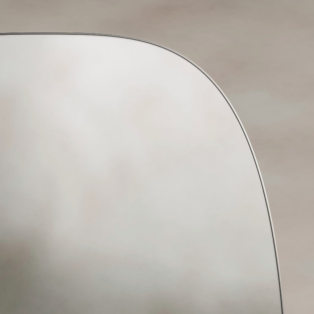 Oslo Barrel Mirror 45x80cm in Brushed Nickel - Origins Living, view 6