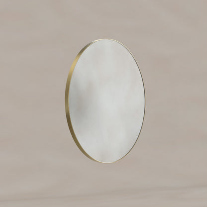Oslo Round Mirror 60cm in Brushed Brass - Origins Living