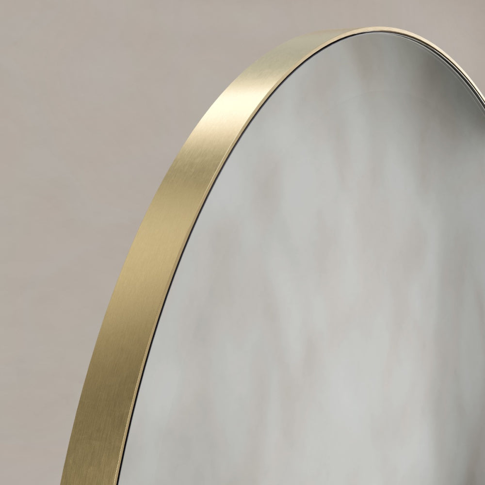 Oslo Round Mirror 60cm in Brushed Brass - Origins Living, view 2