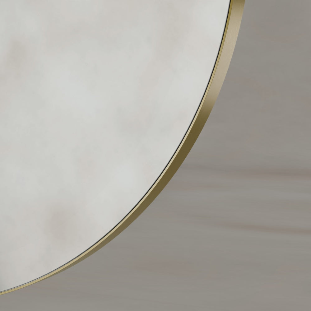 Oslo Round Mirror 60cm in Brushed Brass - Origins Living, view 3